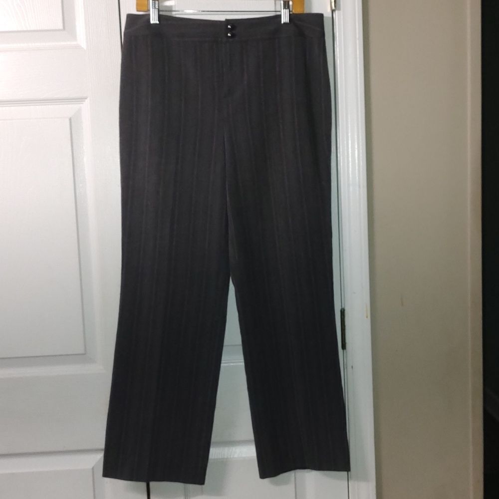 Grace Elements gray pin striped dress pants trousers  Sz 12 EUC